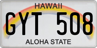 HI license plate GYT508