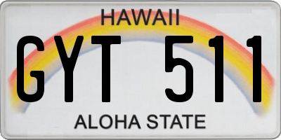 HI license plate GYT511