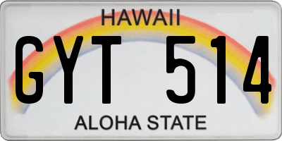 HI license plate GYT514