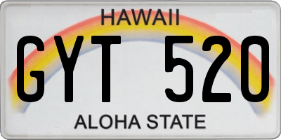 HI license plate GYT520