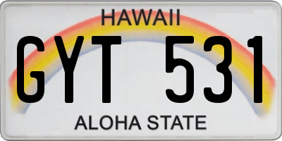 HI license plate GYT531