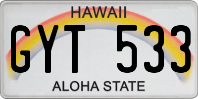 HI license plate GYT533