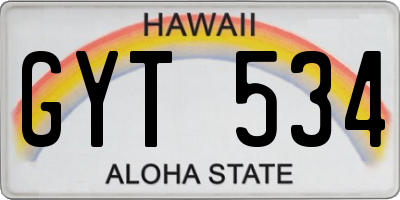 HI license plate GYT534