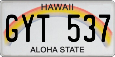 HI license plate GYT537