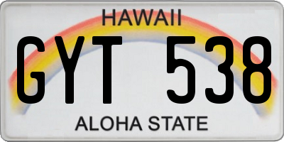 HI license plate GYT538