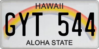 HI license plate GYT544