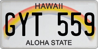 HI license plate GYT559