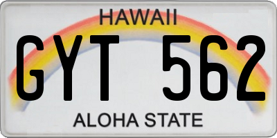 HI license plate GYT562