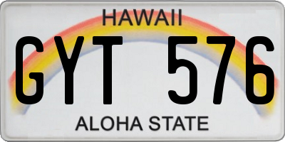 HI license plate GYT576