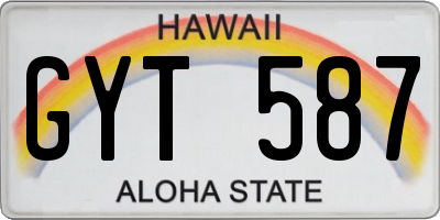 HI license plate GYT587