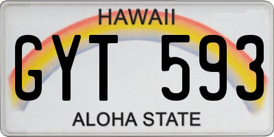 HI license plate GYT593