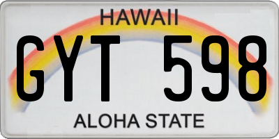 HI license plate GYT598