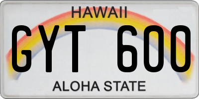 HI license plate GYT600