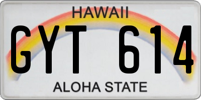 HI license plate GYT614