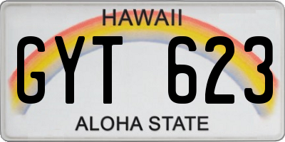 HI license plate GYT623
