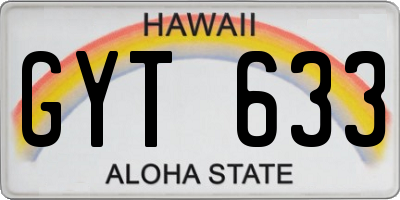 HI license plate GYT633