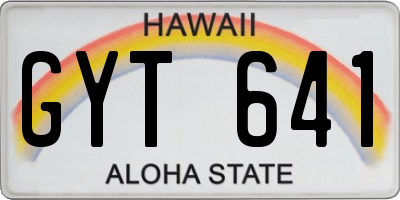 HI license plate GYT641