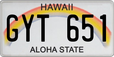 HI license plate GYT651