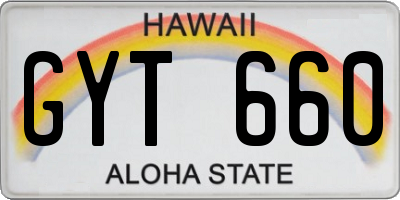 HI license plate GYT660