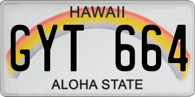 HI license plate GYT664