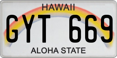 HI license plate GYT669