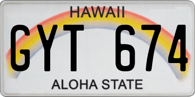 HI license plate GYT674