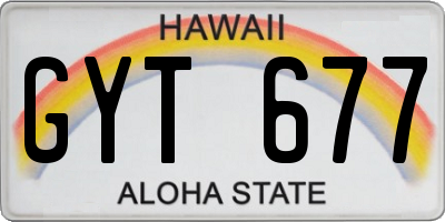 HI license plate GYT677