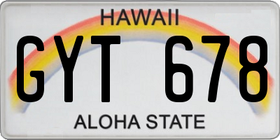HI license plate GYT678