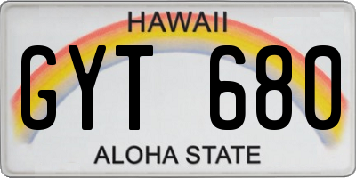 HI license plate GYT680