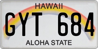 HI license plate GYT684