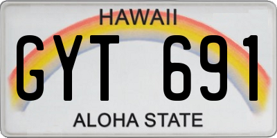 HI license plate GYT691