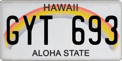 HI license plate GYT693
