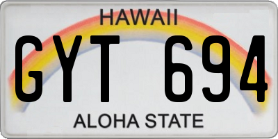 HI license plate GYT694