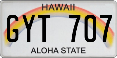HI license plate GYT707