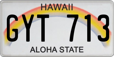 HI license plate GYT713