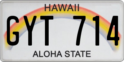 HI license plate GYT714