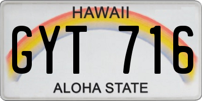 HI license plate GYT716