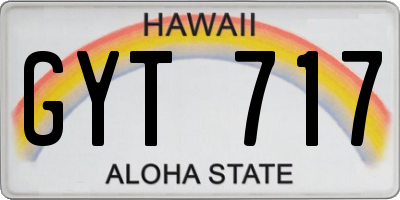 HI license plate GYT717