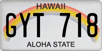 HI license plate GYT718