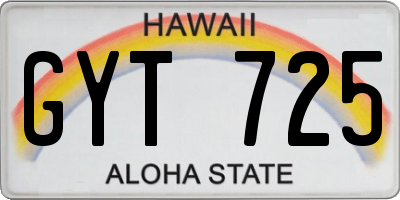 HI license plate GYT725