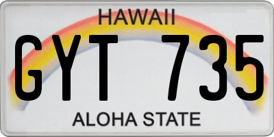 HI license plate GYT735