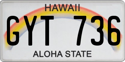HI license plate GYT736