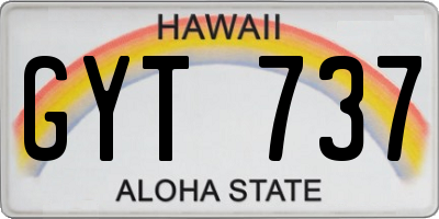 HI license plate GYT737