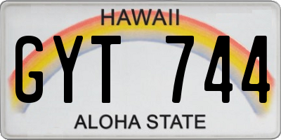 HI license plate GYT744