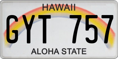 HI license plate GYT757