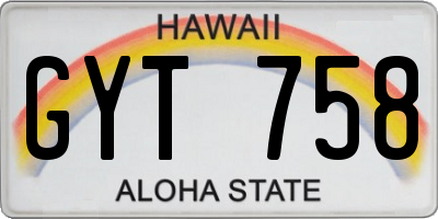 HI license plate GYT758