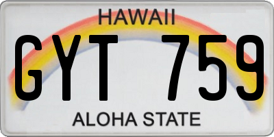 HI license plate GYT759