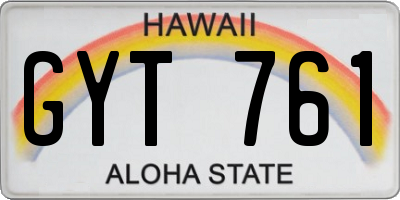 HI license plate GYT761