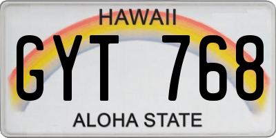 HI license plate GYT768