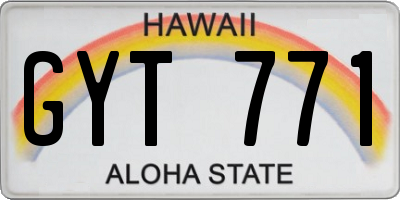 HI license plate GYT771